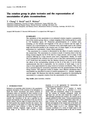 The Rotation Group in Plate Tectonics and the Representation of Uncertainties of Plate Reconstructions