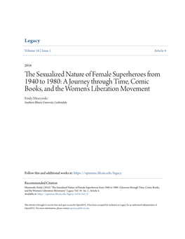 The Sexualized Nature of Female Superheroes from 1940 to 1980: a Journey Through Time, Comic Books, and the Women’S Liberation Movement