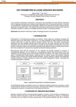 Key Parameters in Loose Abrasive Machining