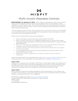 Misfit Unveils Wearable Controls