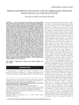 Striatal and Midbrain Connectivity with the Hippocampus Selectively Boosts Memory for Contextual Novelty