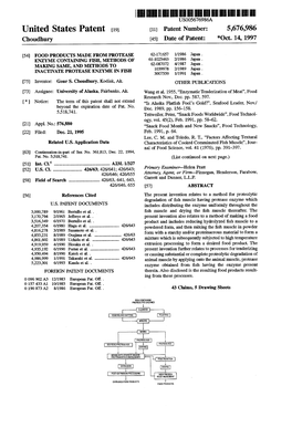 United States Patent 19 11) Patent Number: 5,676,986 Choudhury 45 Date of Patent: *Oct