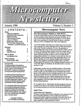 • CONTENTS • Microcomputer News