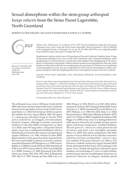 Sexual Dimorphism Within the Stem-Group Arthropod Isoxys Volucris from the Sirius Passet Lagerstätte, North Greenland