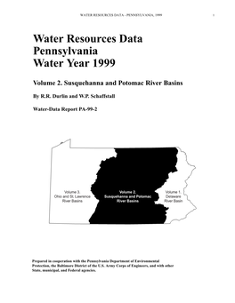 Water Resources Data Pennsylvania Water Year 1999