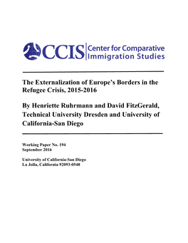 The Externalization of Europe's Borders in the Refugee Crisis, 2015