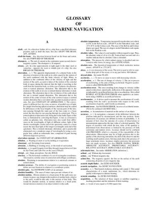Glossary of Marine Navigation
