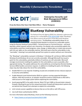 Bluekeep Vulnerability