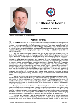 Dr Christian Rowan