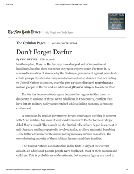 Don't Forget Darfur