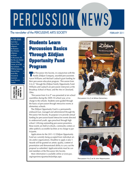 February 2011 Percussion News