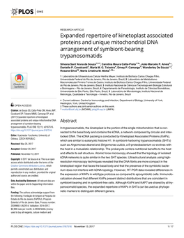 Expanded Repertoire of Kinetoplast Associated Proteins and Unique Mitochondrial DNA Arrangement of Symbiont-Bearing Trypanosomatids