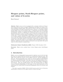 Heegner Points, Stark-Heegner Points, and Values of L-Series