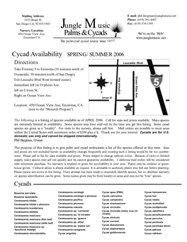 Cycad Species List