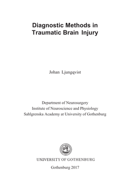 Diagnostic Methods in Traumatic Brain Injury