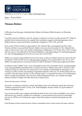 Thomas Dekker