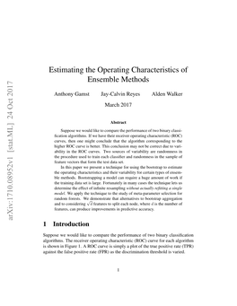 Estimating the Operating Characteristics of Ensemble Methods