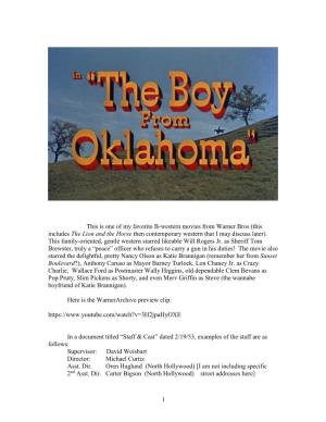 The Boy from Oklahoma Max Steiner 0:32 (D) Poor Lonesome Cowboy Unknown, Arr