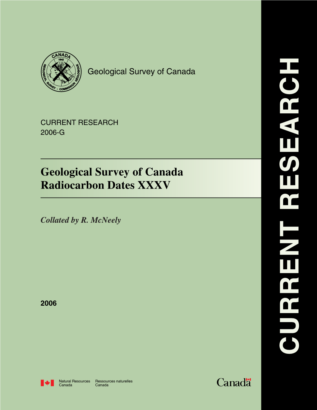 CURRENT RESEARCH C Resources Natural Anada Geological Surveyofcanada C Naturelles Ressources Anada