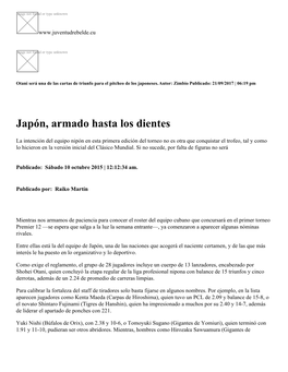 Japón, Armado Hasta Los Dientes