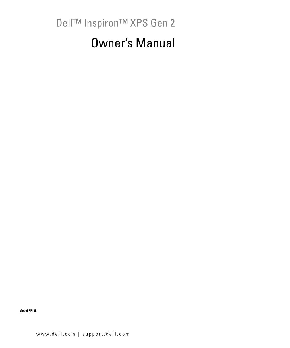 Inspiron XPS Gen 2 Owner's Manual