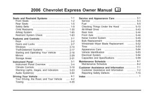 2006 Chevrolet Express Owner Manual M