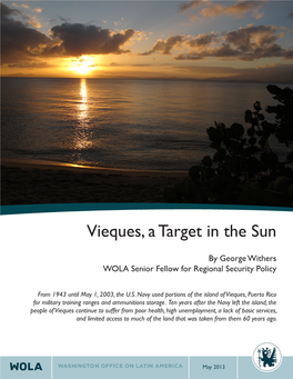 Vieques, a Target in the Sun