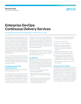 Enterprise Devops: Continuous Delivery Services Accelerate Innovation and Application Release End-To-End