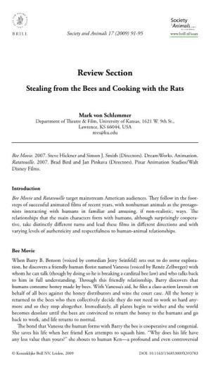 Review Section Stealing from the Bees and Cooking with the Rats
