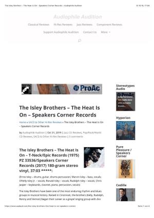 The Isley Brothers – the Heat Is on – Speakers Corner Records
