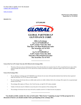 Global Partners Lp Glp Finance Corp