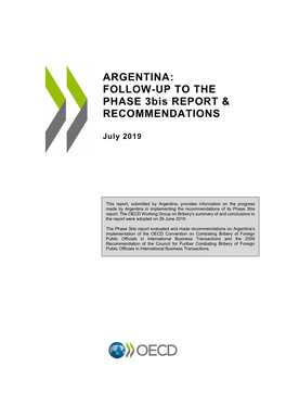 ARGENTINA: FOLLOW-UP to the PHASE 3Bis REPORT & RECOMMENDATIONS