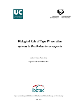 Biological Role of Type IV Secretion Systems in Burkholderia Cenocepacia