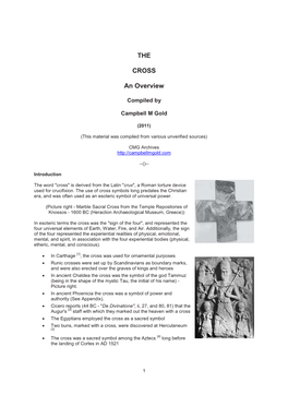 Cross, Were Discovered at Herculaneum [3]  the Cross Was a Sacred Symbol Among the Aztecs [4] Long Before the Landing of Cortes in AD 1521