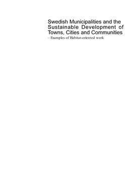 Swedish Municipalities and the Sustainable Development of Towns, Cities and Communities – Examples of Habitat-Oriented Work