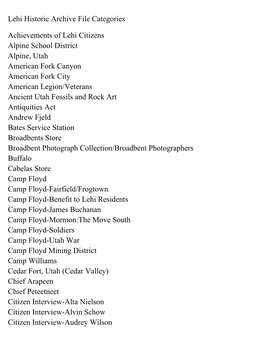 Lehi Historic Archive File Categories Achievements of Lehi Citizens