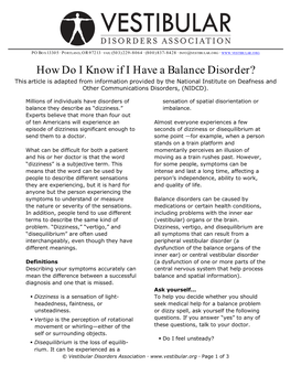 How Do I Know If I Have a Balance Disorder?
