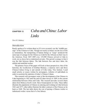 Cuba and China: Labor Links Terri R