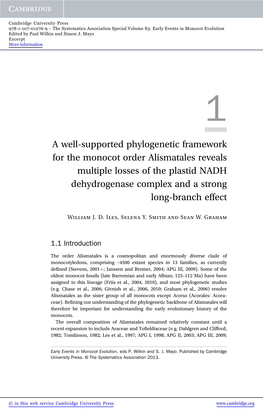 A Well-Supported Phylogenetic Framework for the Monocot Order