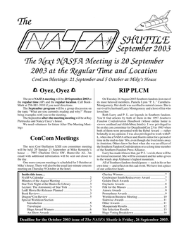 NASFA 'Shuttle' Sep 2003