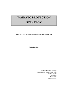 Waikato Protection Strategy
