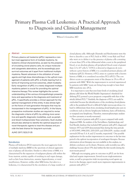 Primary Plasma Cell Leukemia: a Practical Approach to Diagnosis and Clinical Management