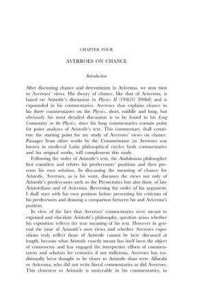 AVERROES on CHANCE Introduction After Discussing