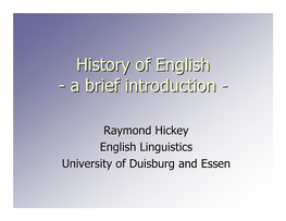 History of English?