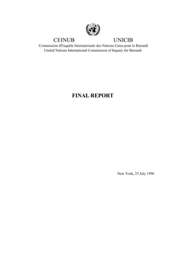 Final Report of the United Nations Commission of Inquiry for Burundi