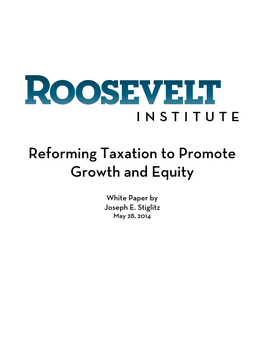 Reforming Taxation to Promote Growth and Equity