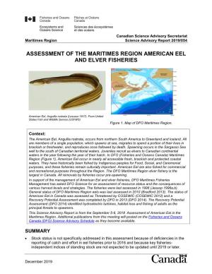Assessment of the Maritimes Region American Eel and Elver Fisheries