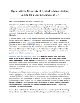 Calling for a Vaccine Mandate at UK
