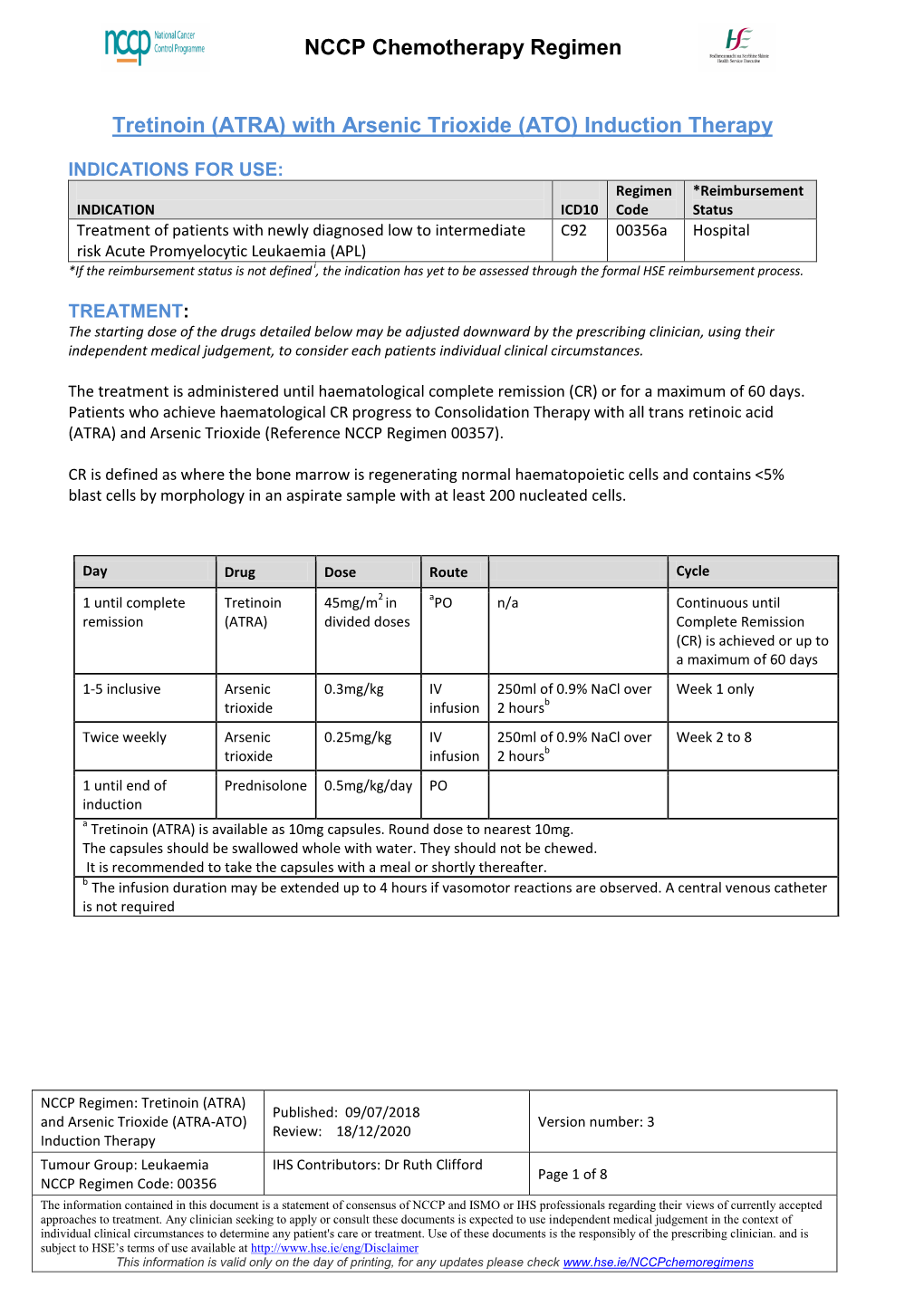 (ATRA) with Arsenic Trioxide (ATO) Induction Therapy