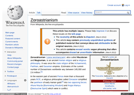 Zoroastrianism from Wikipedia, the Free Encyclopedia